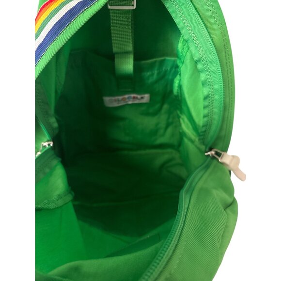 Cilocala Green Nylon Backpack With Rainbow Zipper Accent & Adjustable Straps - Picture 3 of 5